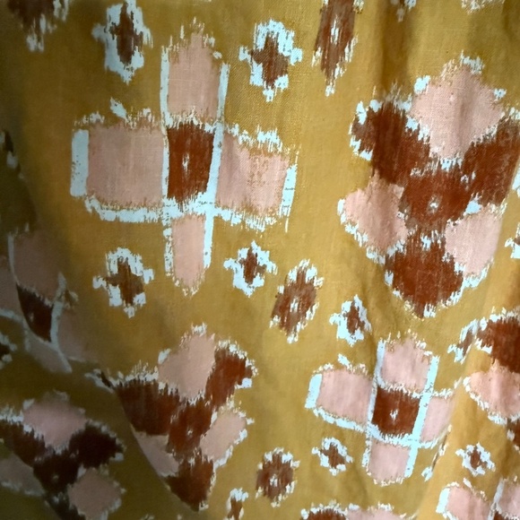 Aerie Linen Blend print Halter Maxi Dress Size Large Boho - Picture 6 of 14